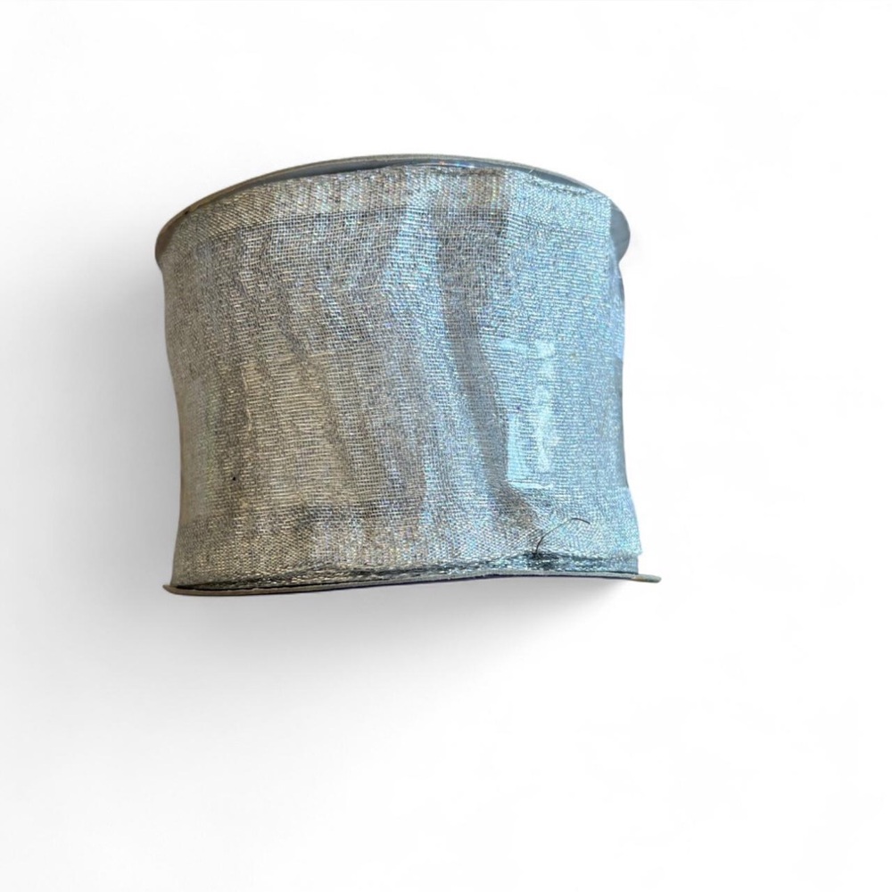 Holiday Time Silver Wired Ribbon